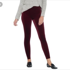 Spanx Velvet Leggings in Rich Burgundy